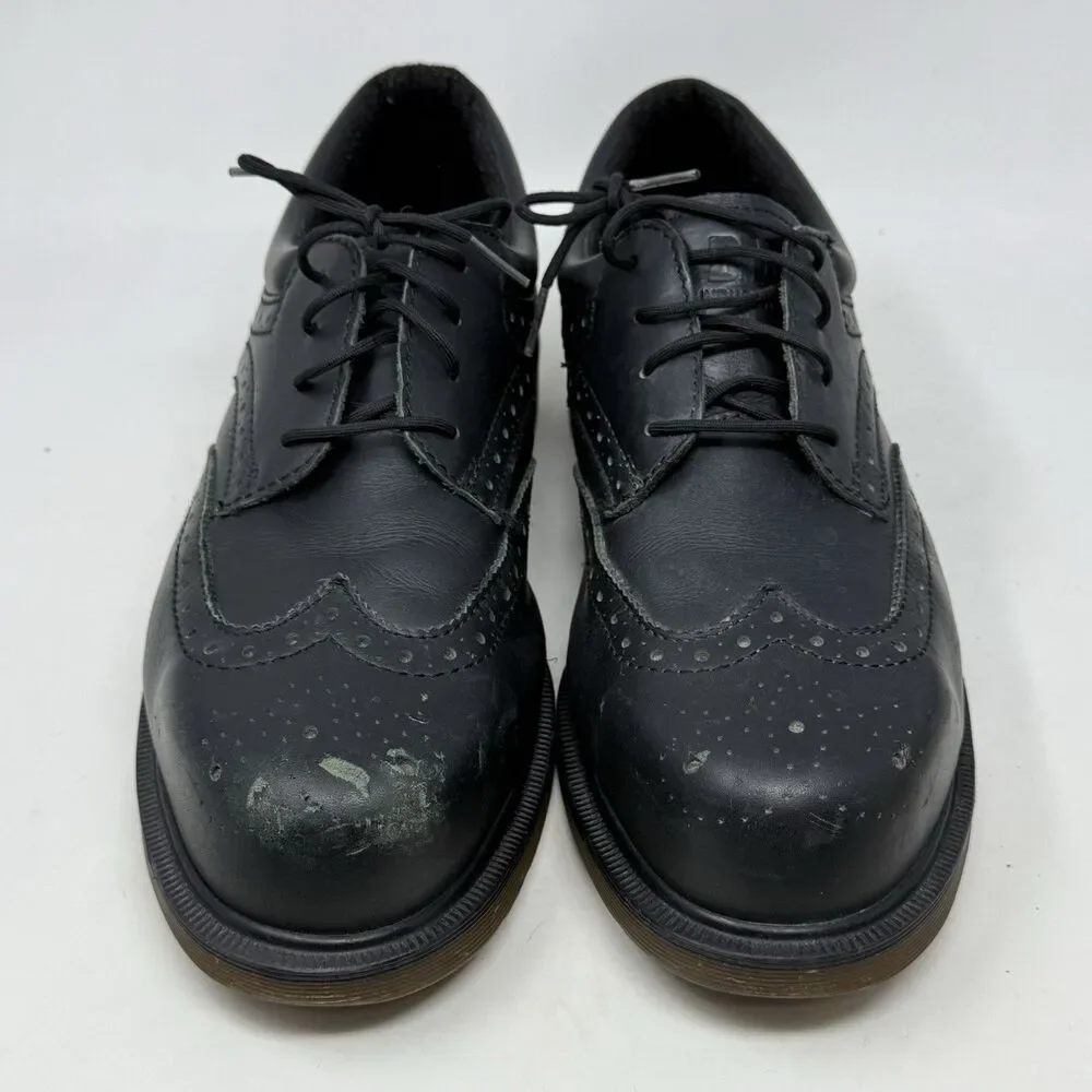 Dr. Martens Industrial Steel Toe Shoe Mens 11 Black Leather Wingtip England Made